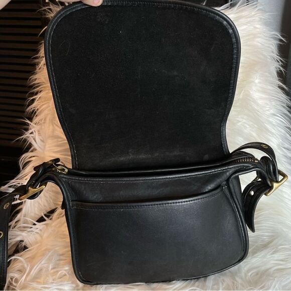 Vintage 90's Coach Classic Patricia's Legacy Bag #9951 Leather Black Saddle‎ - Picture 9 of 16